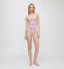 The Giana One Piece - Poppy Damask Stripe
