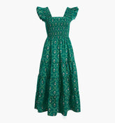 The Ellie Nap Dress - Emerald Trellis