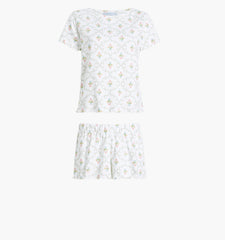 The Nina Pajama Set - Pastel Trellis