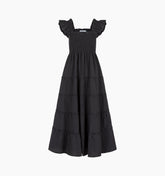 The Ellie Maxi Nap Dress - Black Tonal Seersucker
