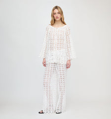 The Kaya Pool Pant - White Broderie