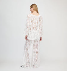 The Kaya Pool Pant - White Broderie
