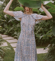 The Davina Dress - Blue Corsica Paisley