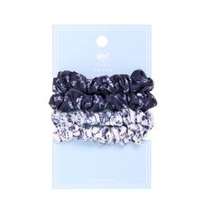 The Hill House x Wet Brush Printed Small Scrunchies - Navy Trellis and Blue Vine Stripe