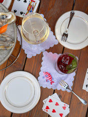 The Cocktail Napkin Set - White Rainbow Fish