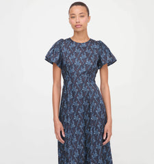 The Dominique Dress - Navy Cala Paisley