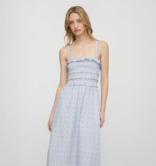 The Analiese Nap Dress - Blue Swiss Dot