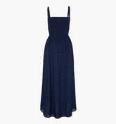 The Anita Nap Dress - Navy Sheer Plaid