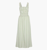 The Azalea Maxi Nap Dress - Green Jacquard Stripe