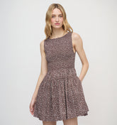 The Cosima Mini Nap Dress - Chocolate Ditsy Thistle