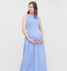 The Maternity Cosima Nap Dress - Bluebird