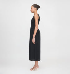 The Cosima Nap Dress - Black Tonal Seersucker