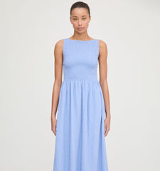 The Cosima Nap Dress - Bluebird Tonal Seersucker