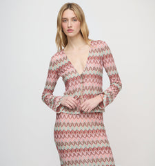The Delia Top - Pink Multi Smooth Shimmer Knit