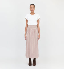 The Delphine Nap Skirt - Rust Stripe