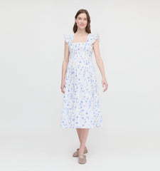 The Maternity Ellie Nap Dress - Blue Botanical