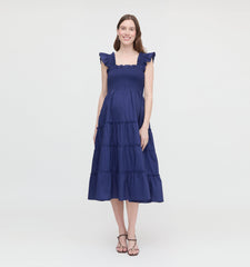The Maternity Ellie Nap Dress - Navy Cotton