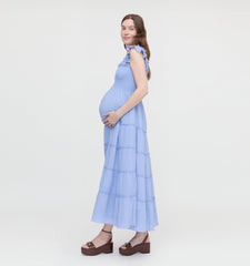 The Maternity Ellie Maxi Nap Dress - Bluebird