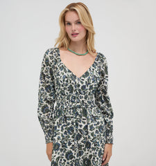 The Eugenia Nap Dress - Jacobean Bloom Blue/Green