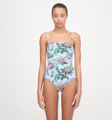 The Giana One Piece - Light Blue Jungle Floral