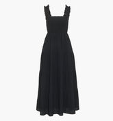 The Kimmy Maxi Nap Dress - Black Tonal Seersucker