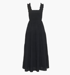 The Kimmy Maxi Nap Dress - Black Tonal Seersucker