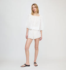 The Maeve Top - White Crisp Voile