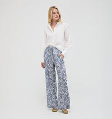 The Maxime Pant - Chedworth Paisley Blue