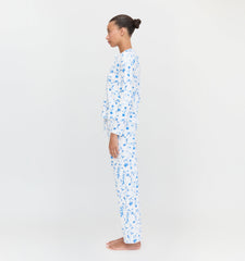 The Olivia Pajama Set - Blue Botanical