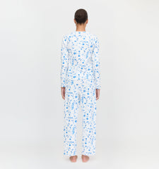 The Olivia Pajama Set - Blue Botanical