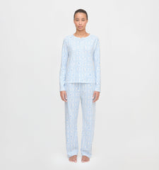 The Olivia Pajama Set - Blue Skiers Toile