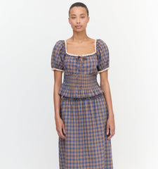 The Paulina Top - Brown Spencer Plaid