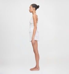The Oslo Short - White Broderie Voile