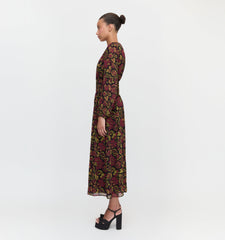 The Rosely Dress - Black Palampore Floral