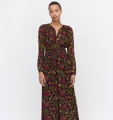 The Rosely Dress - Black Palampore Floral
