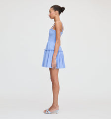 The Seraphina Mini Nap Dress - Bluebird Tonal Seersucker