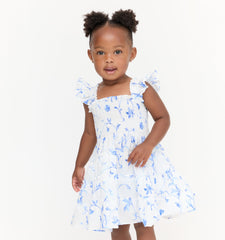 The Baby Ellie Nap Dress - Blue Botanical