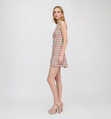 The Angie Dress - Cognac Gingham