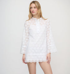 The Attica Dress - White Sand Dollar Broderie