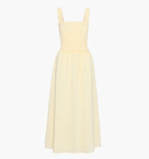 The Azalea Maxi Nap Dress - Butter Yellow Tonal Seersucker