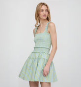 The Azalea Mini Nap Dress - Blue/Green Stripe