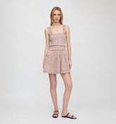 The Azalea Mini Nap Dress - Cognac Gingham