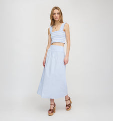 The Delphine Nap Skirt - Blue/White Stripe