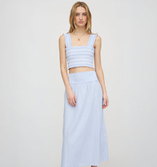The Delphine Nap Skirt - Blue/White Stripe