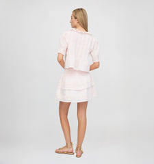 The Meena Skirt - Powder Pink Swiss Dot
