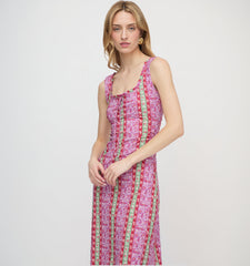 The Coraline Dress - Sunset Etched Floral Stripe