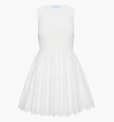 The Cosima Mini Nap Dress - White Trellis Broderie