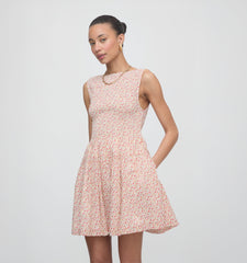 The Cosima Mini Nap Dress - Ivory Geo Ditsy