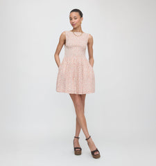 The Cosima Mini Nap Dress - Ivory Geo Ditsy