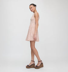 The Cosima Mini Nap Dress - Ivory Geo Ditsy